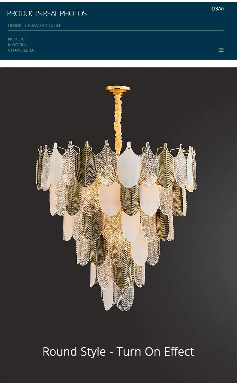 Leafy Heavy Crystal Glass Antique Traditional Chandlier