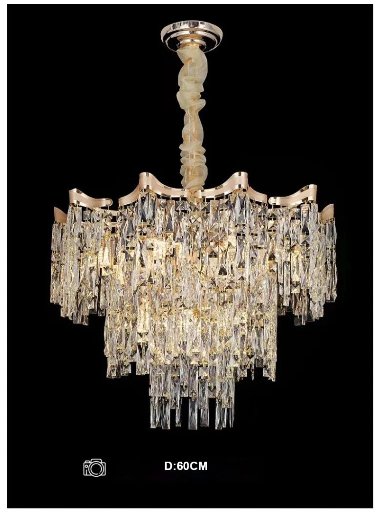 Crystal Gold Traditional Hanging Chandlier