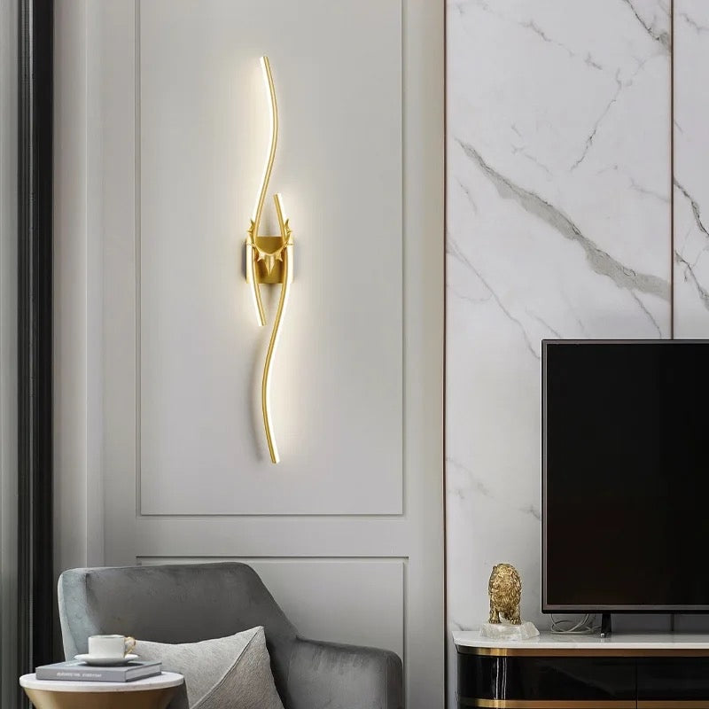 Long Markhor Golden Led Walllamp