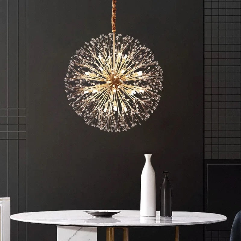 Rounded Crystal Golden Modern Chandlier