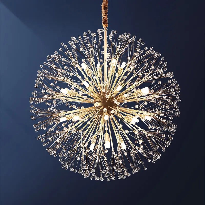 Rounded Crystal Golden Modern Chandlier