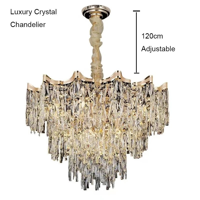 Crystal Gold Traditional Hanging Chandlier