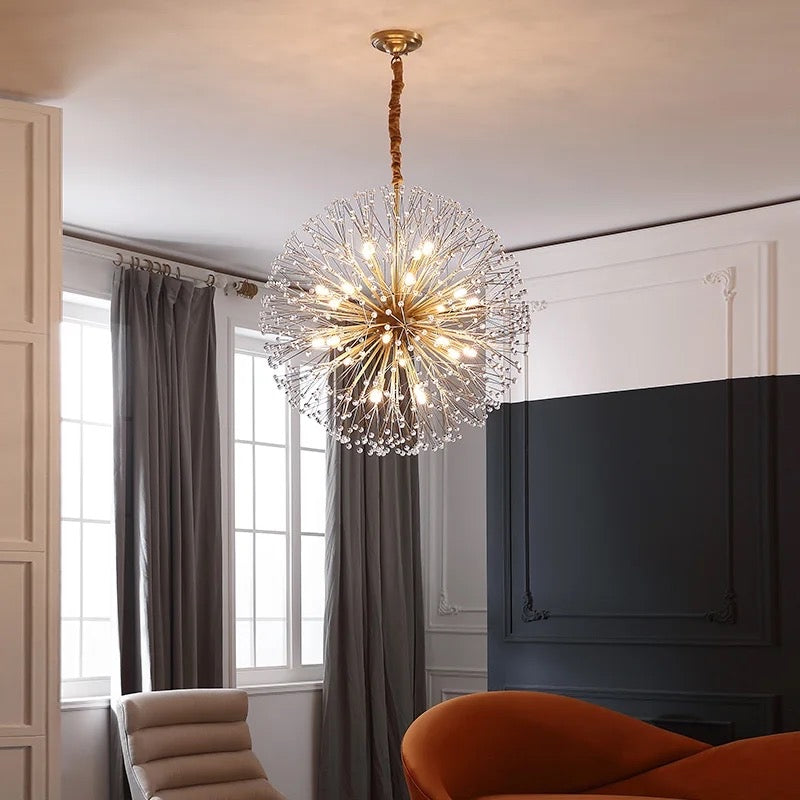 Rounded Crystal Golden Modern Chandlier