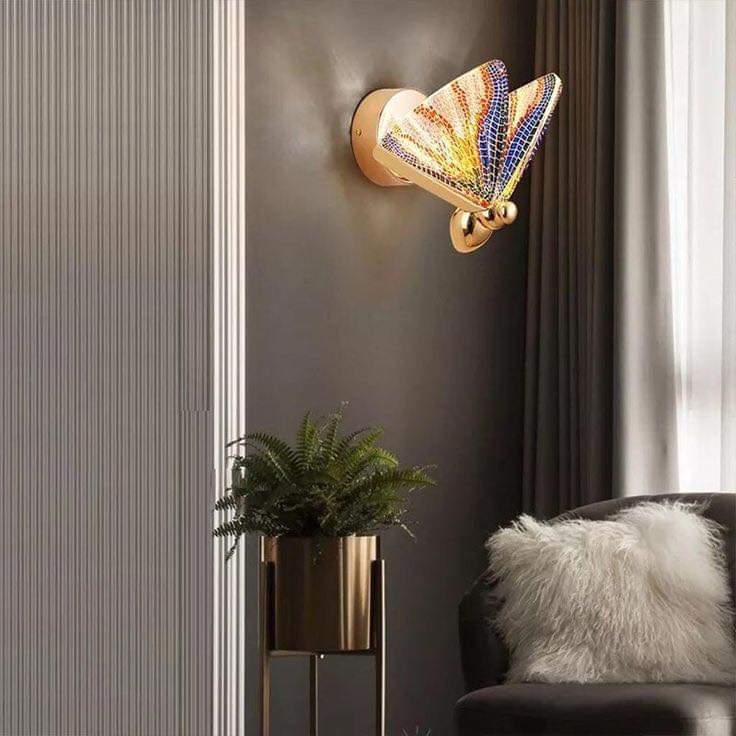 Led Butterfly Golden Walllamp