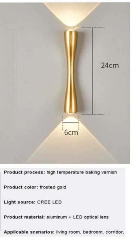 Golden Two Sided Waterproof Outdoor/Indoor Wall Light