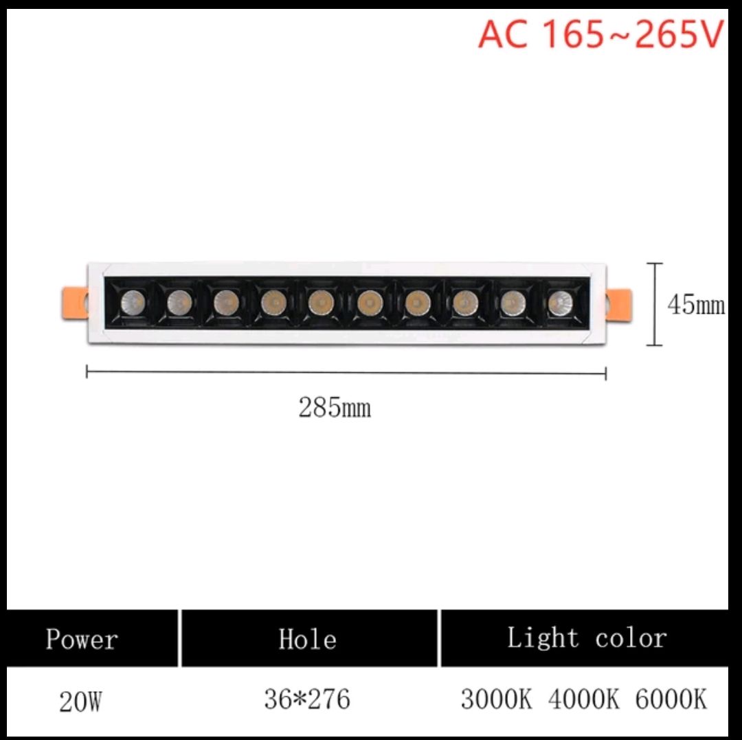 Led 10W & 20W COB White Concelled False Celling Light