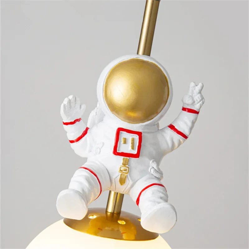 Round Moon Metallic Astronaut Hanging Light