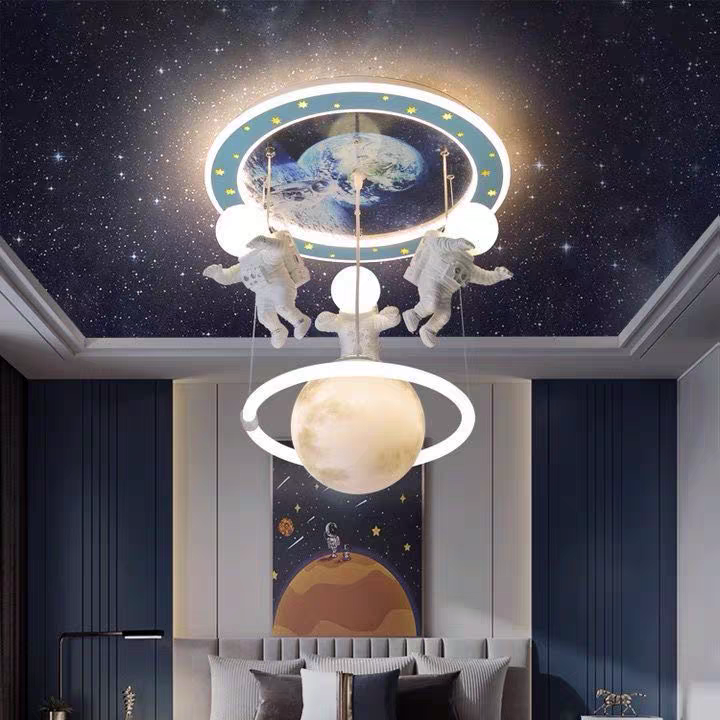Galaxy World Three Headed Led Astranaut Styled Hanging Light