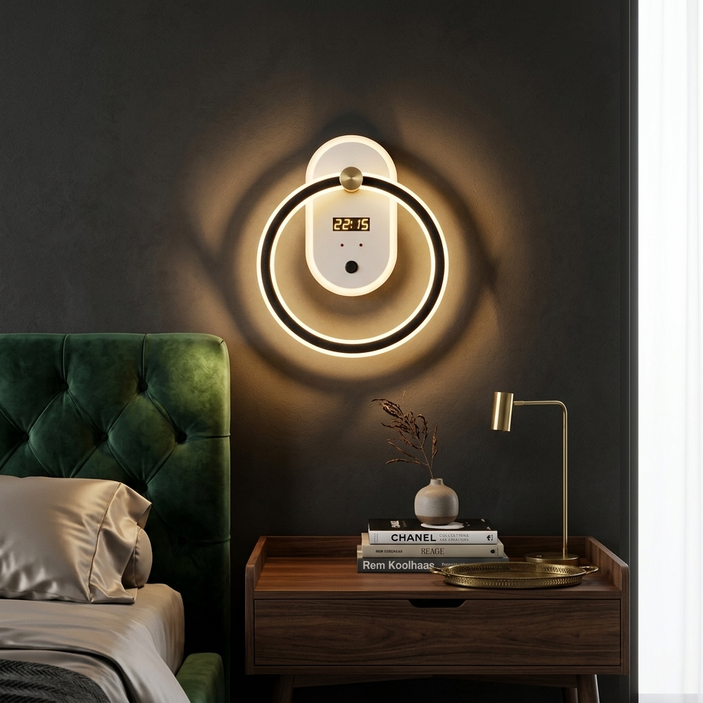 Digital Clock Led Wall Lamp