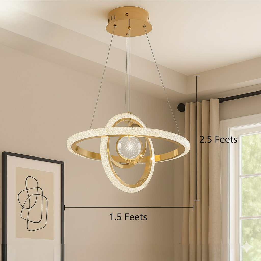 Two Rings Crystal Minimilastic Hanging Lights