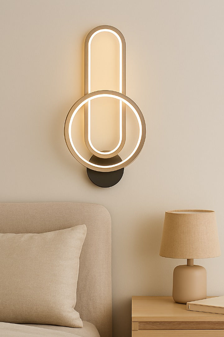 Oval Round Led Golden Wall Lamp