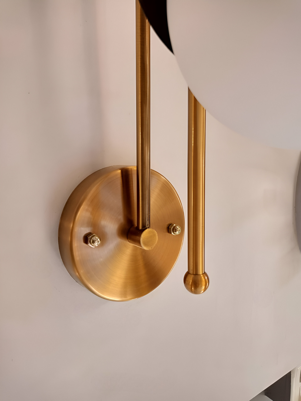 Golden Brass Rounded Double Globe Wall Lamp