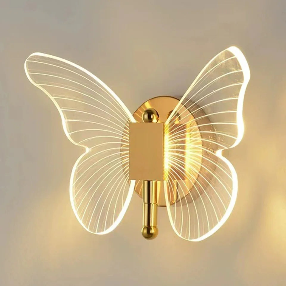 Led Butterfly Golden Walllamp