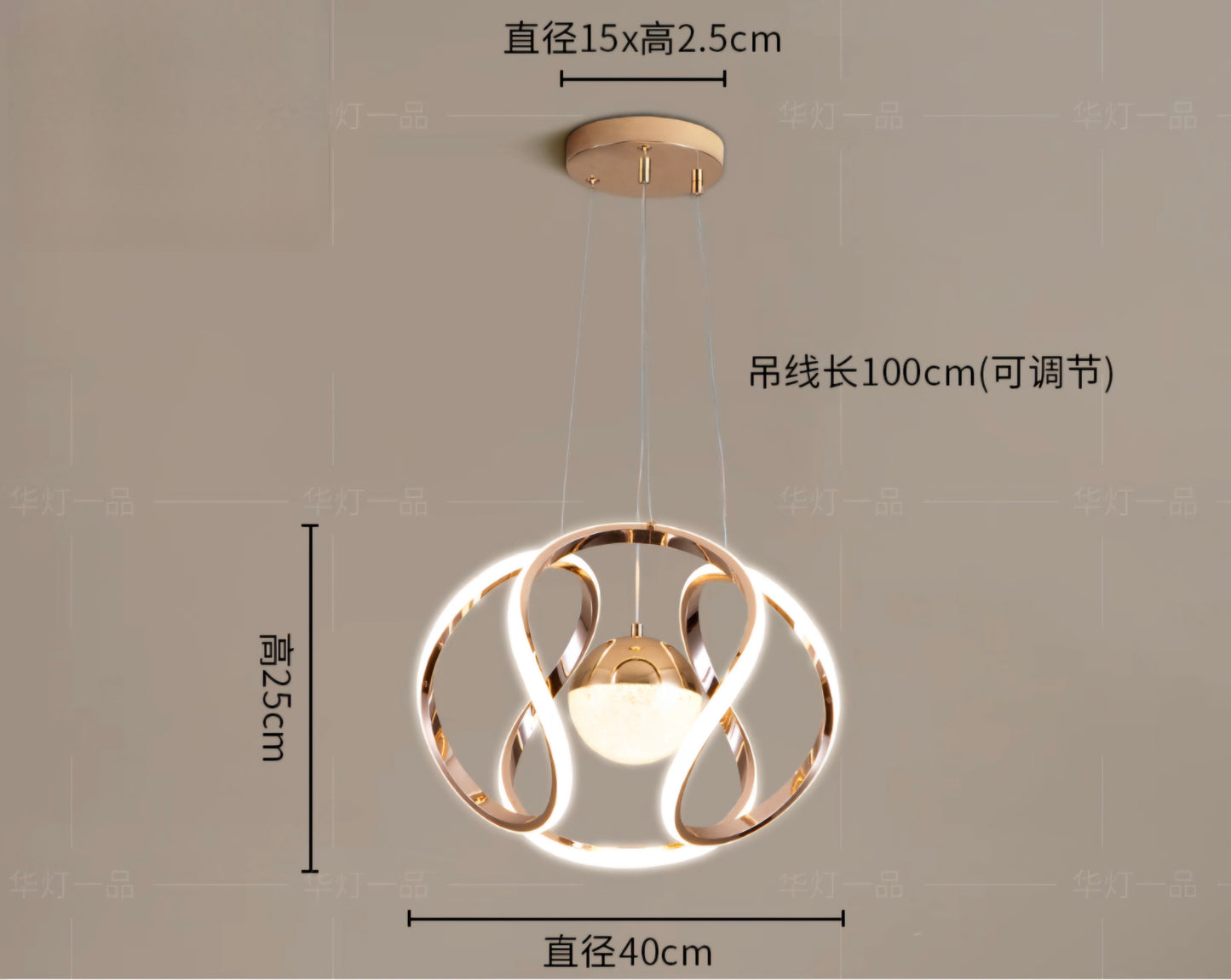 Minimistic Single Nordic Golden Led Warm Pandent Light