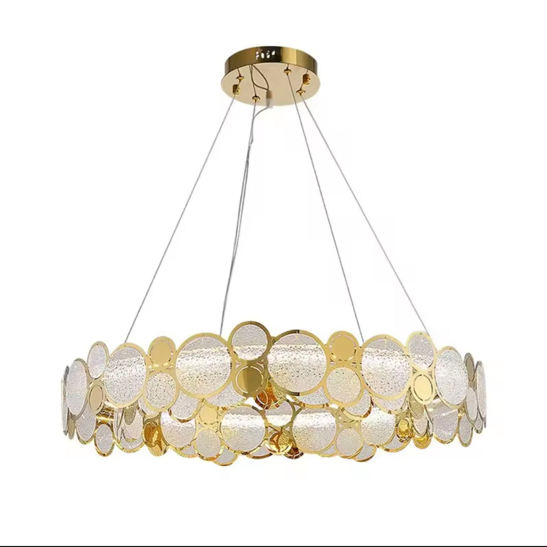 Rounded Crystal Golden Luxury Styled Chandlier Light