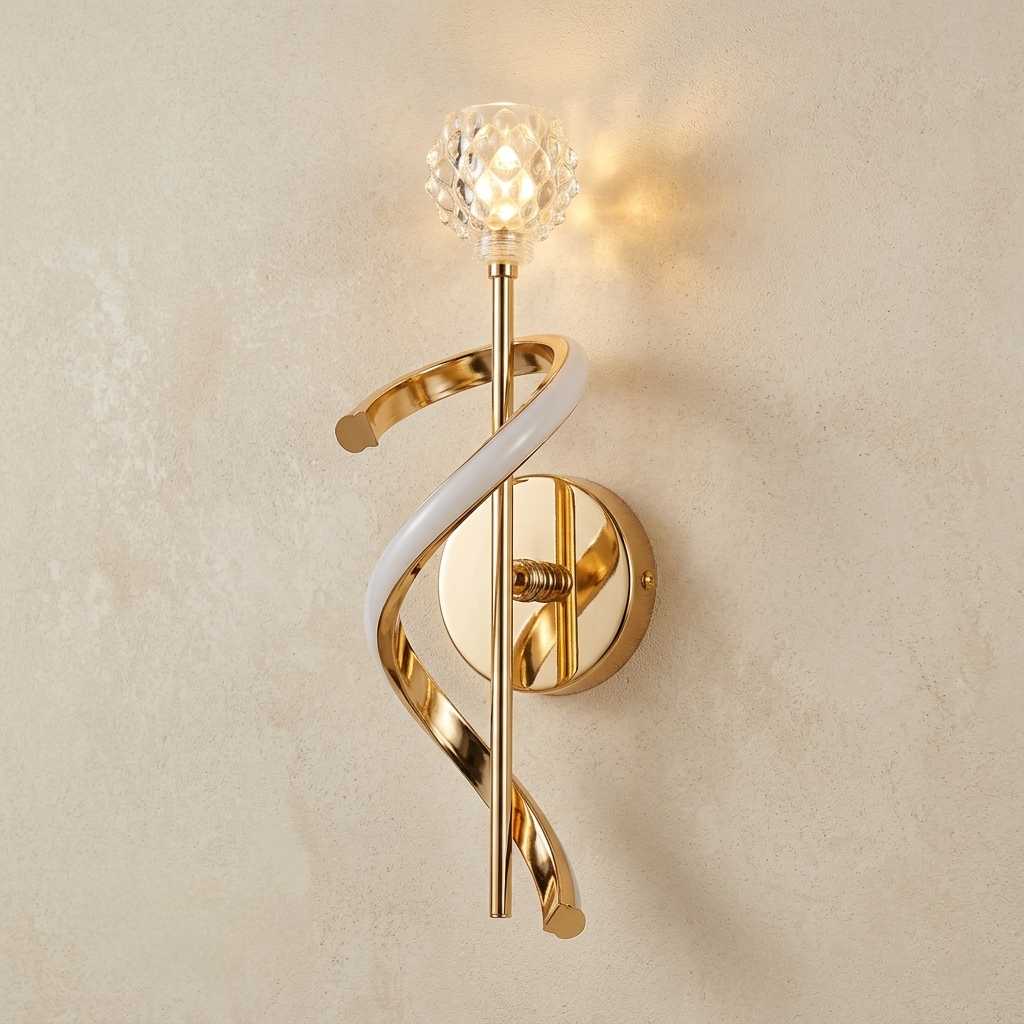 Golden Spiral Led Wall Lamp