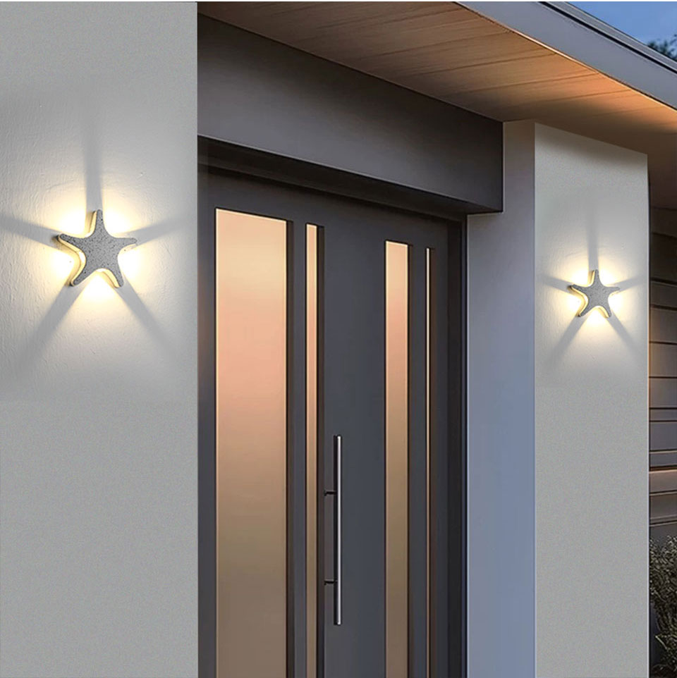 Quad Star Fish Led Elevation Outdoor Wall Light
