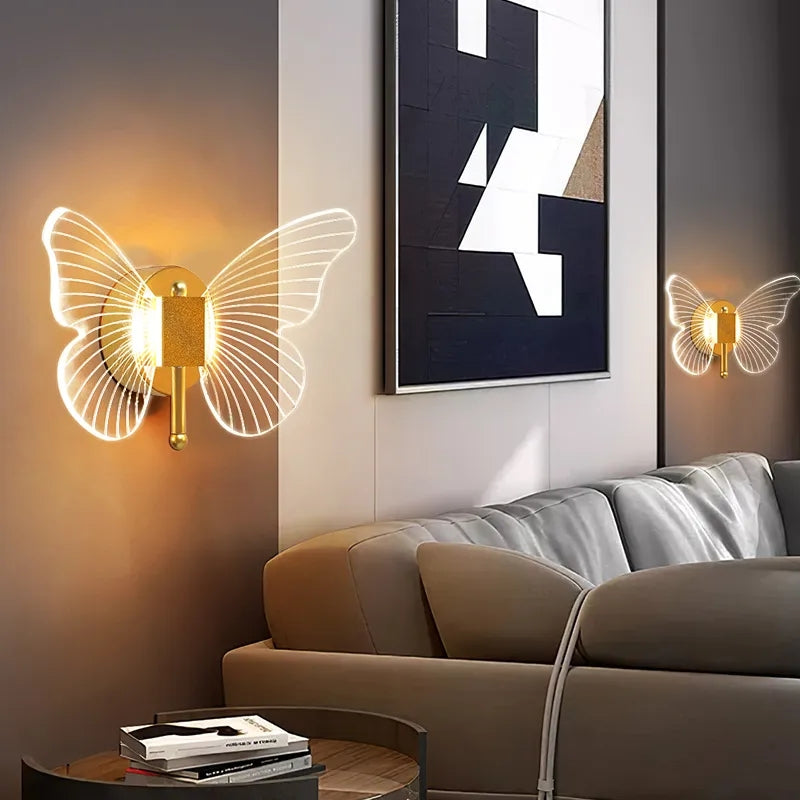 Led Butterfly Golden Walllamp