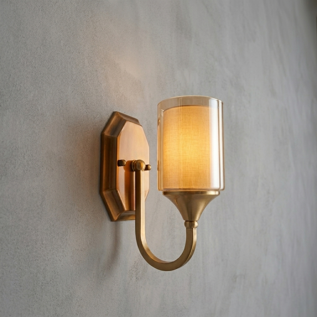 Glass Golden Lamp  Wallight