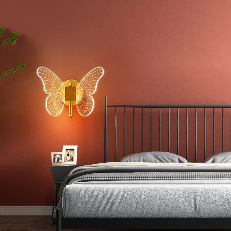 Led Butterfly Golden Walllamp