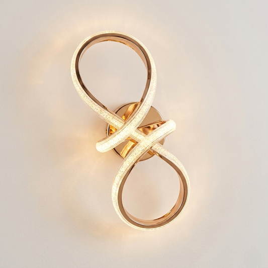 Golden Oval Spiral Led Wall Lamp