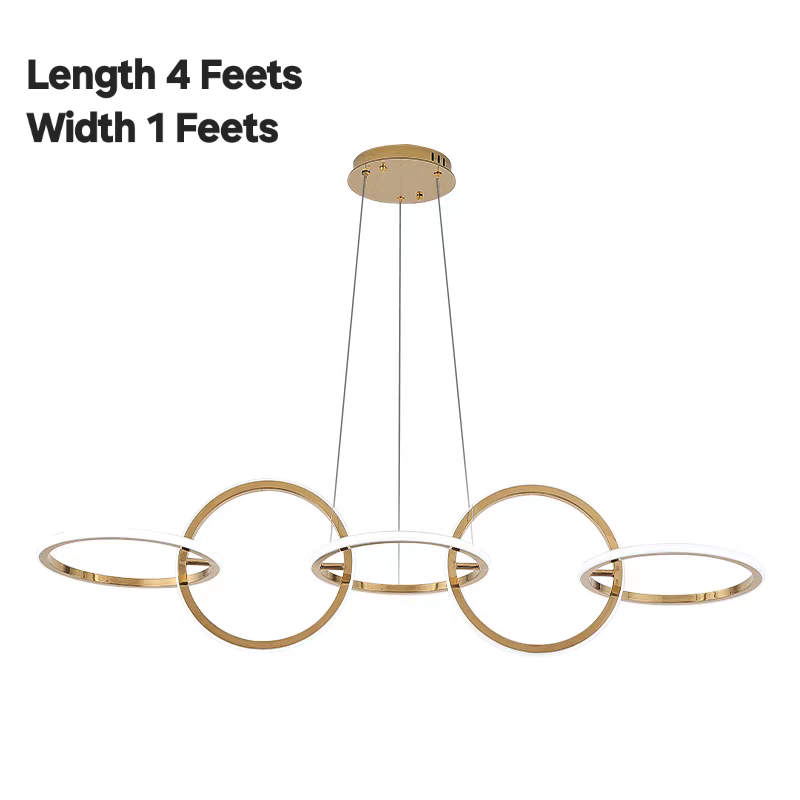 Rounded Rings Golden Luxury Styled Chandlier Light