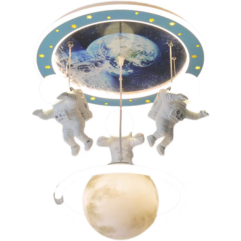 Galaxy World Three Headed Led Astranaut Styled Hanging Light