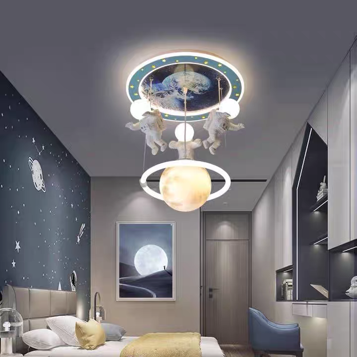 Galaxy World Three Headed Led Astranaut Styled Hanging Light