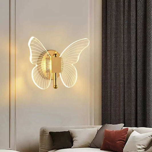 Led Butterfly Golden Walllamp