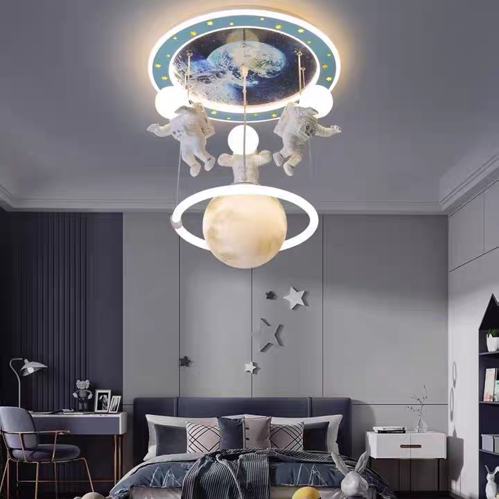 Galaxy World Three Headed Led Astranaut Styled Hanging Light