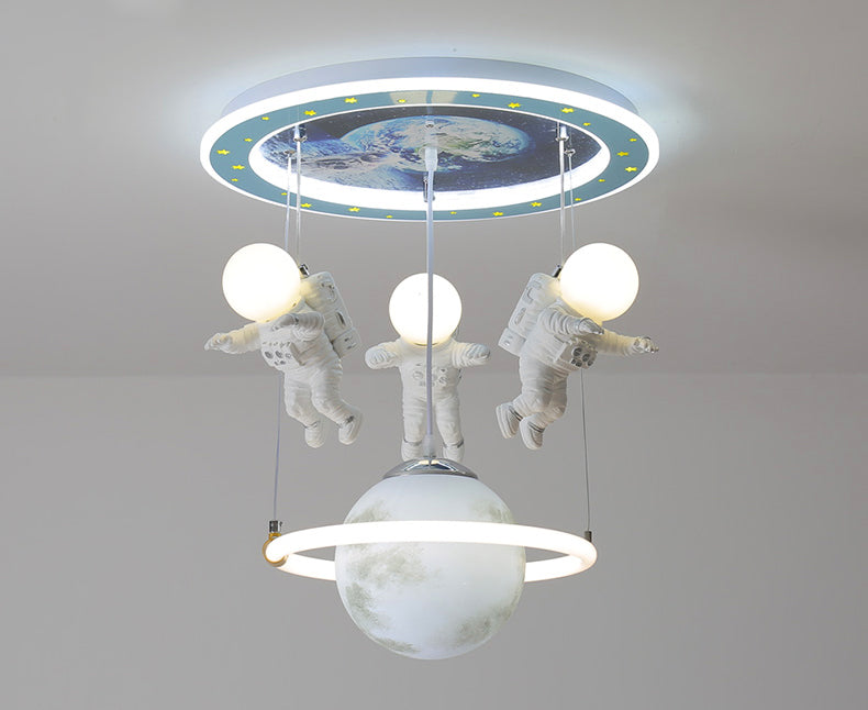 Galaxy World Three Headed Led Astranaut Styled Hanging Light
