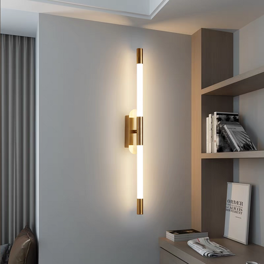 Front Led Straight Golden Wall Light (2 Feets)