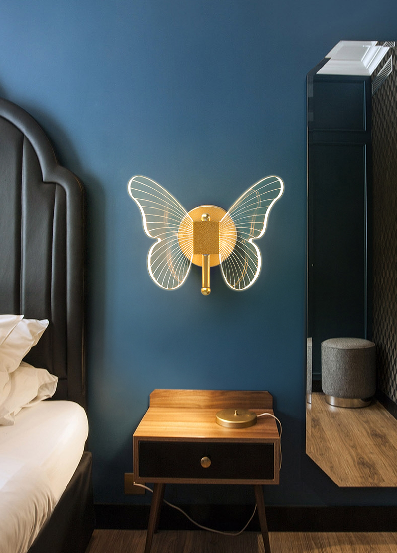 Led Butterfly Golden Walllamp