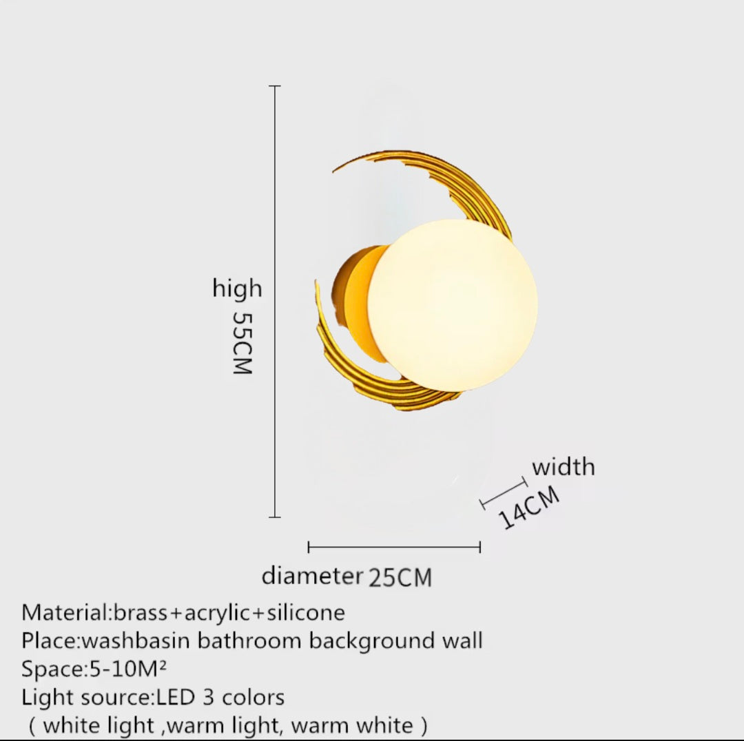 Rounded Modern Antique Styled Wall Lamp