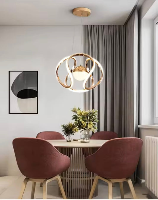 Minimistic Single Nordic Golden Led Warm Pandent Light