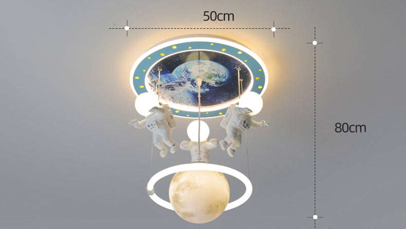 Galaxy World Three Headed Led Astranaut Styled Hanging Light