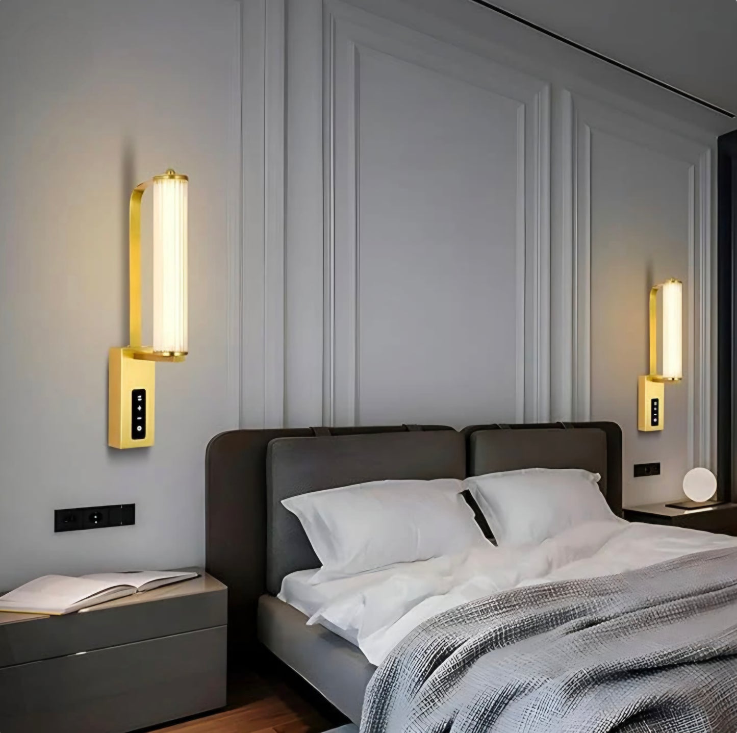 Dimmable Modern Glass Golden Spiral Led Walllamp