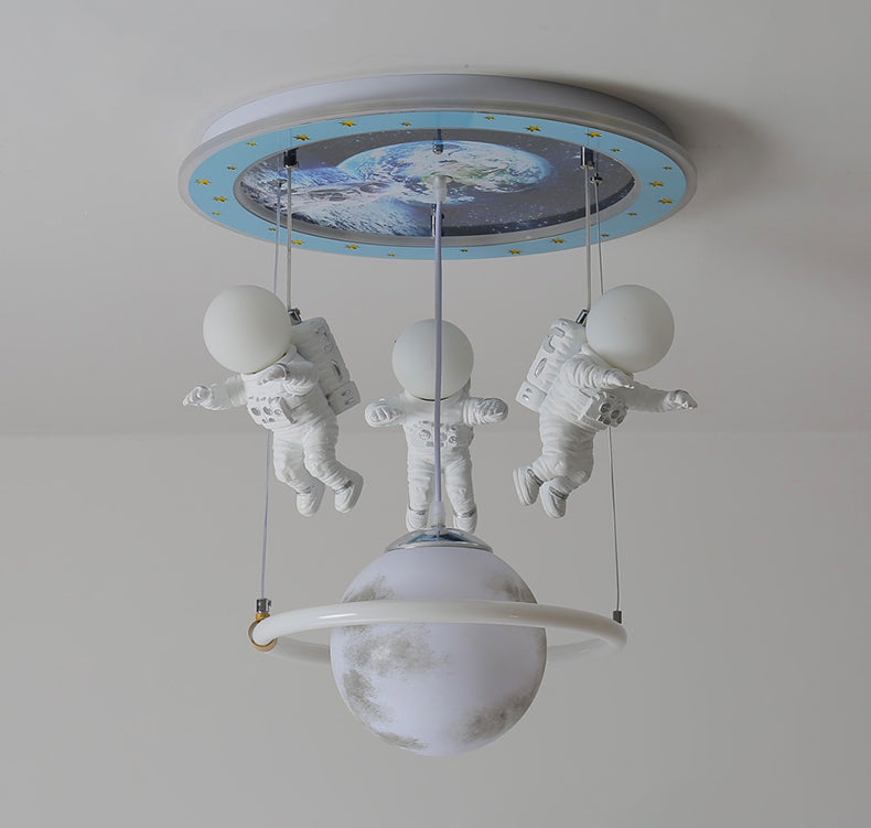 Galaxy World Three Headed Led Astranaut Styled Hanging Light