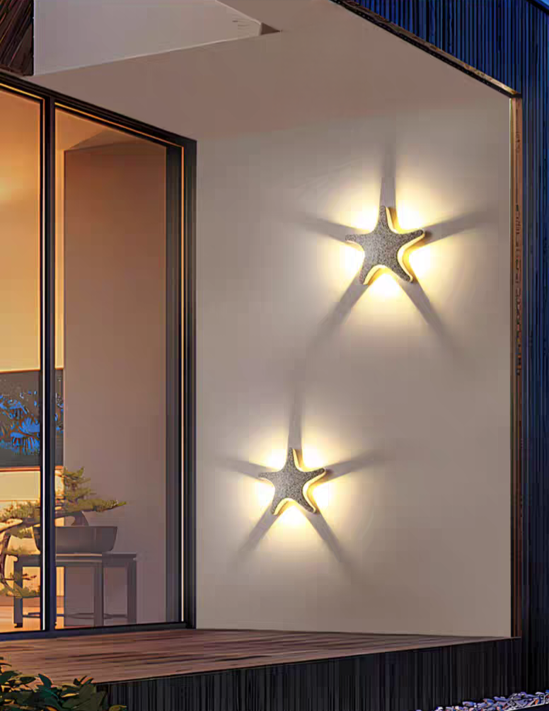 Quad Star Fish Led Elevation Outdoor Wall Light