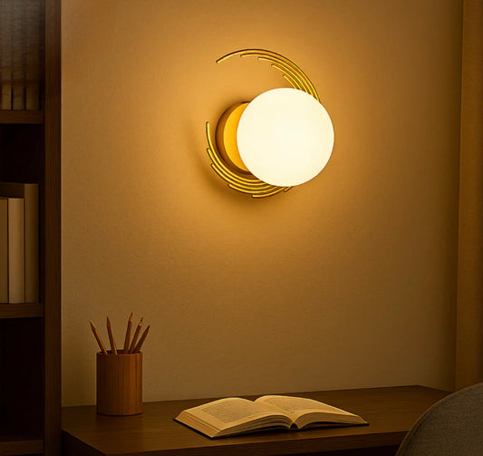 Rounded Modern Antique Styled Wall Lamp