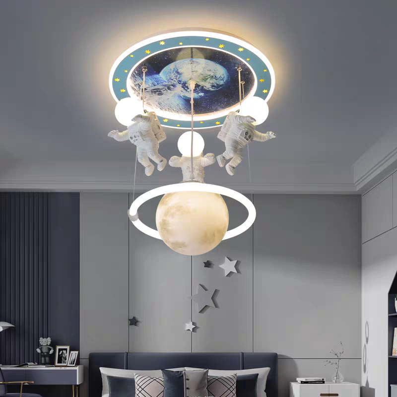Galaxy World Three Headed Led Astranaut Styled Hanging Light