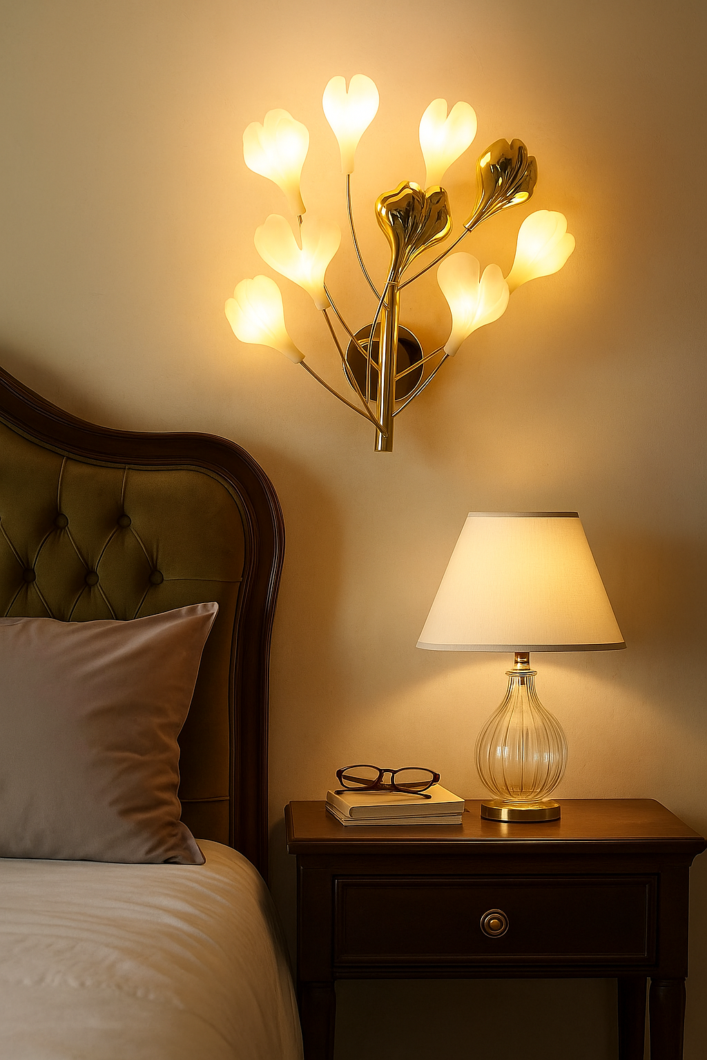 Nordic Golden White Leafl Led Wall Light