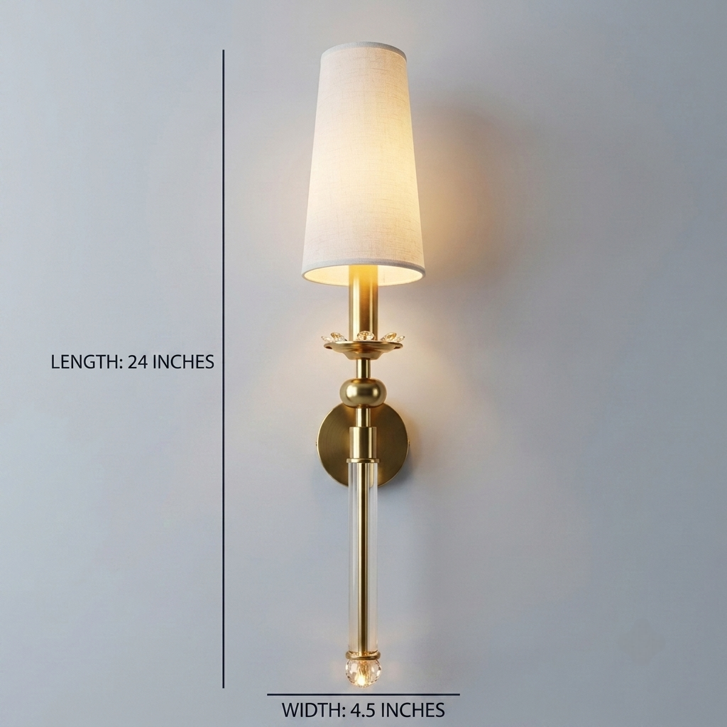 Lamp Shade White Golden Royal Wall Light