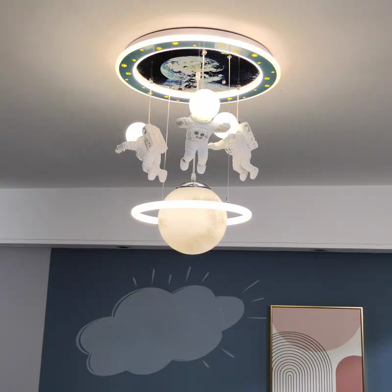 Galaxy World Three Headed Led Astranaut Styled Hanging Light