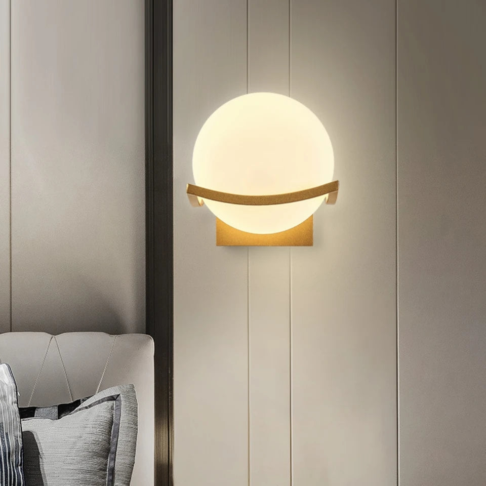 Round Globe Golden Classical Wall Lamp