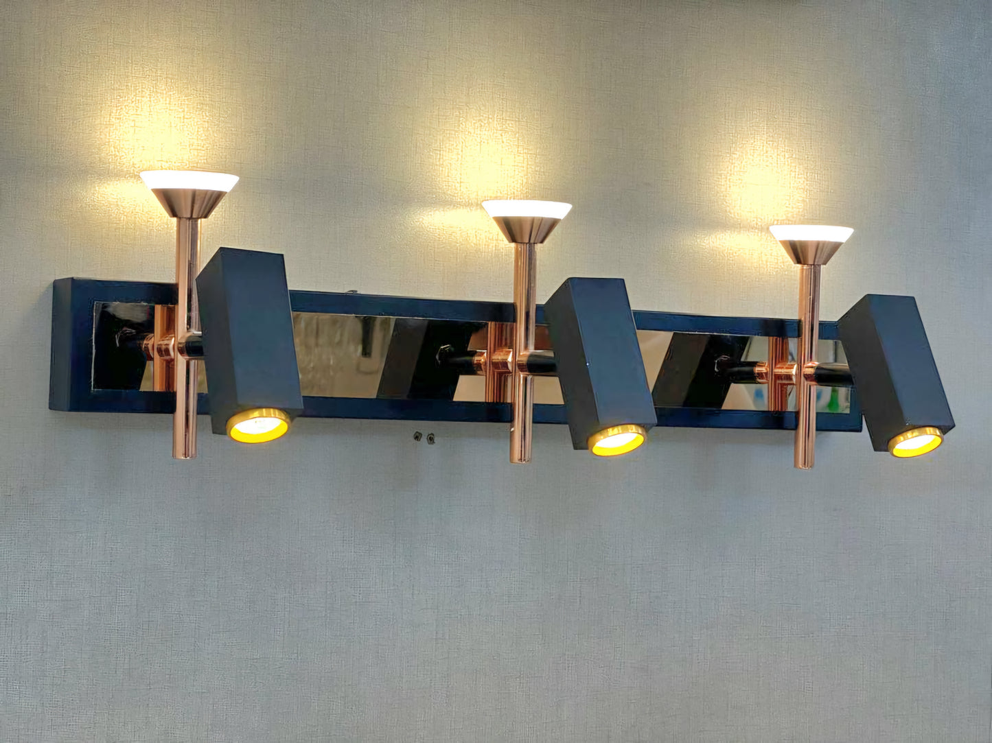 Led Black Rose Gold Warm Mirror Light