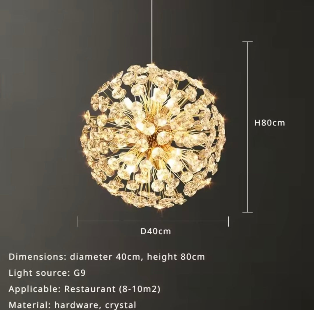 Rounded Crystal Golden Modern Chandlier