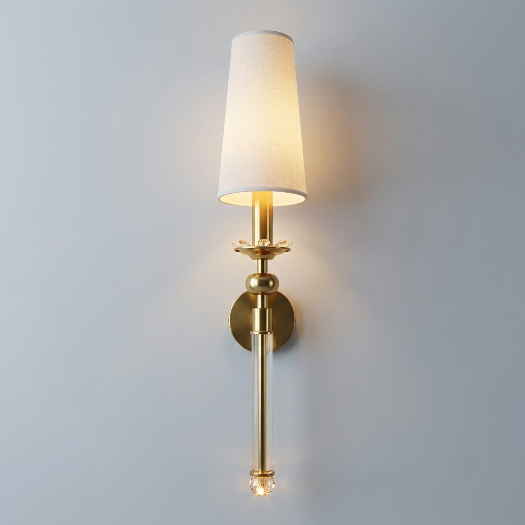 Lamp Shade White Golden Royal Wall Light