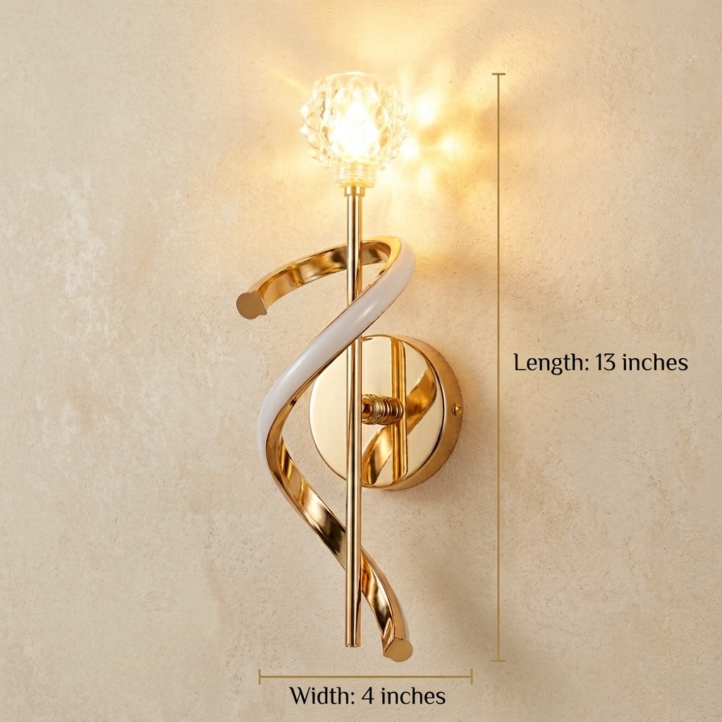 Golden Spiral Led Wall Lamp