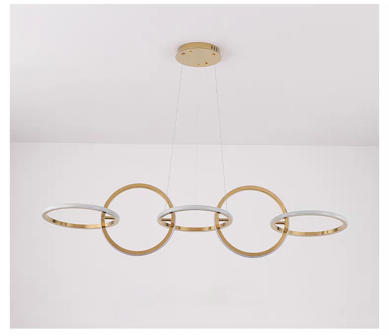 Rounded Rings Golden Luxury Styled Chandlier Light